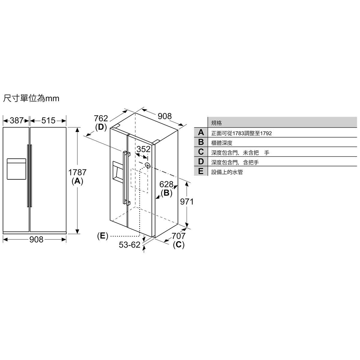 Bosch 博世 KAD93ABEP Series 6 559升 對門雪櫃 (黑色) - ShineCreation 創暉百貨