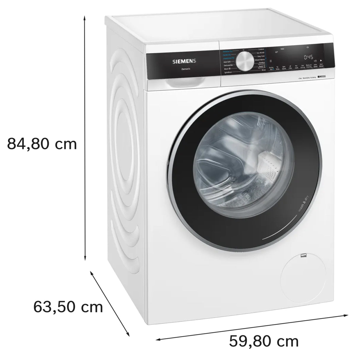 Siemens 西門子 WN54G1A1GB 10.5/6.0公斤 1400轉 iQ500 前置式洗衣乾衣機 - ShineCreation 創暉百貨