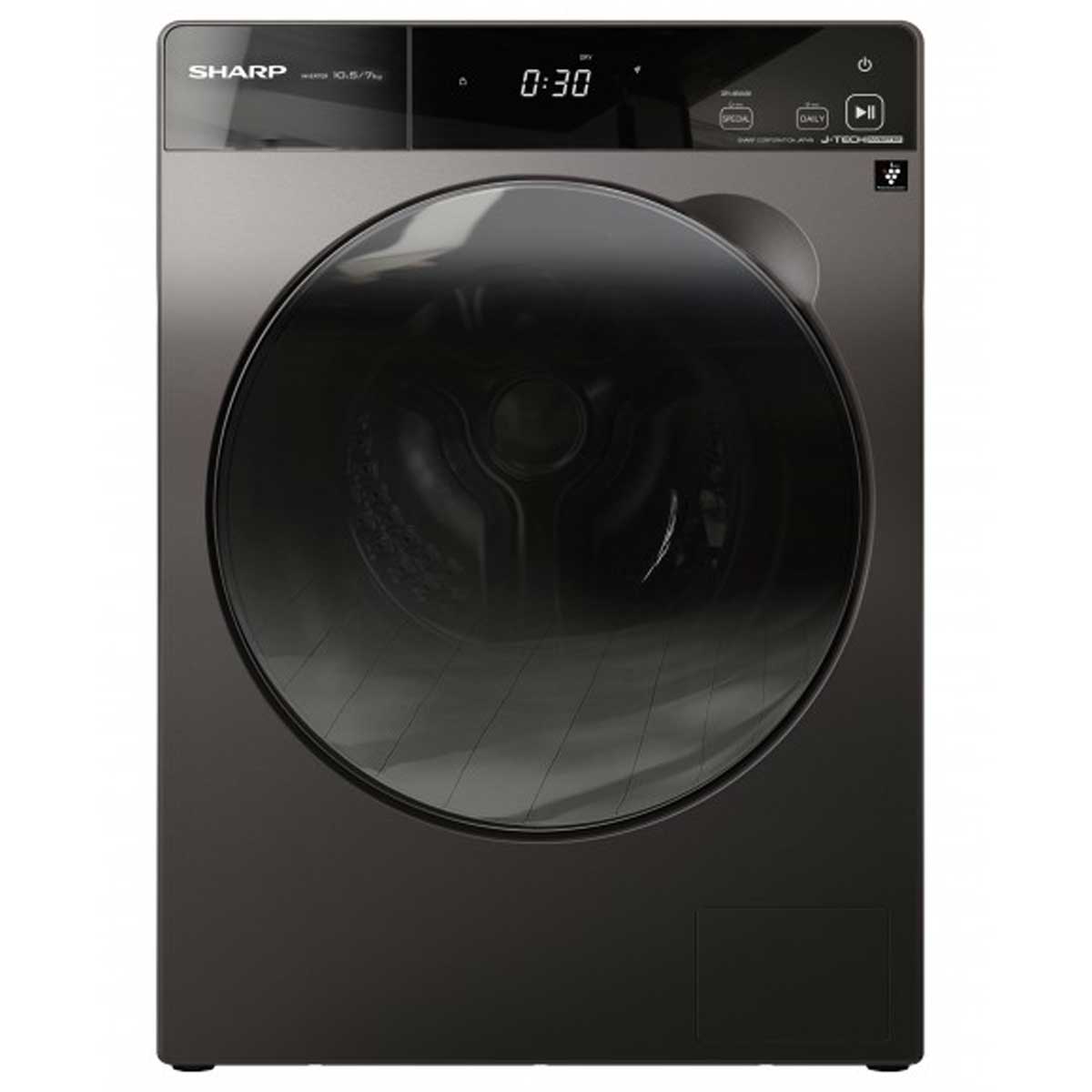 Sharp 聲寶 ES-WD1050K-B 10.5/7.0公斤 1400轉 J-Tech 日本變頻技術 前置式全自動洗衣乾衣機 (黑色) - ShineCreation 創暉百貨