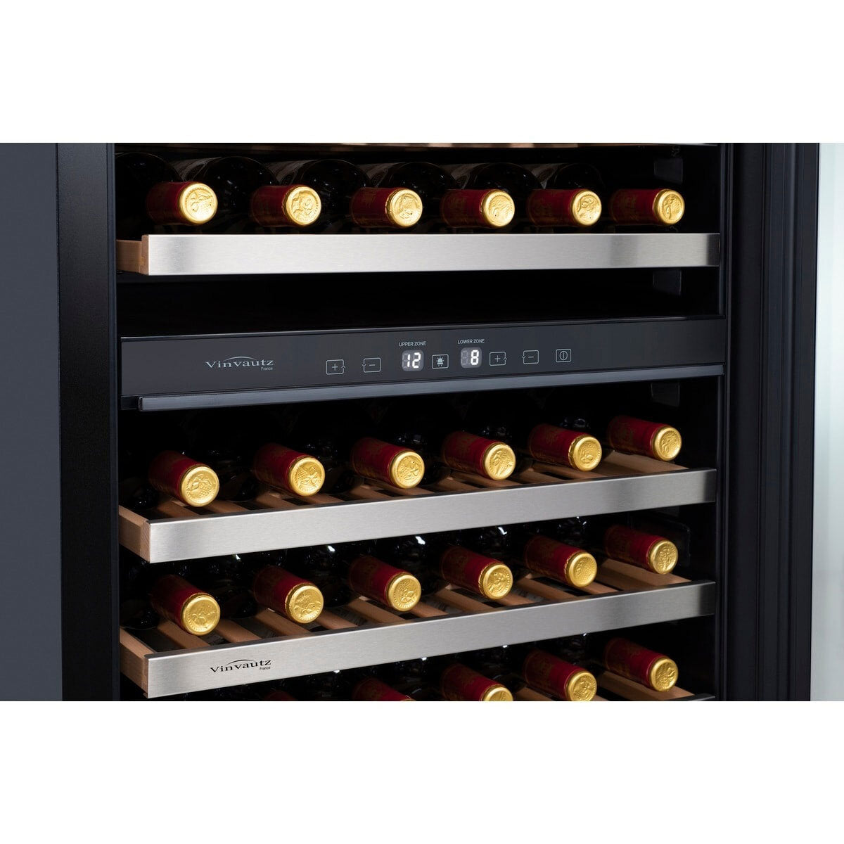 Vinvautz 法國名望 VZ43SDUG 43瓶 嵌入式雙溫區紅酒櫃 - ShineCreation 創暉百貨