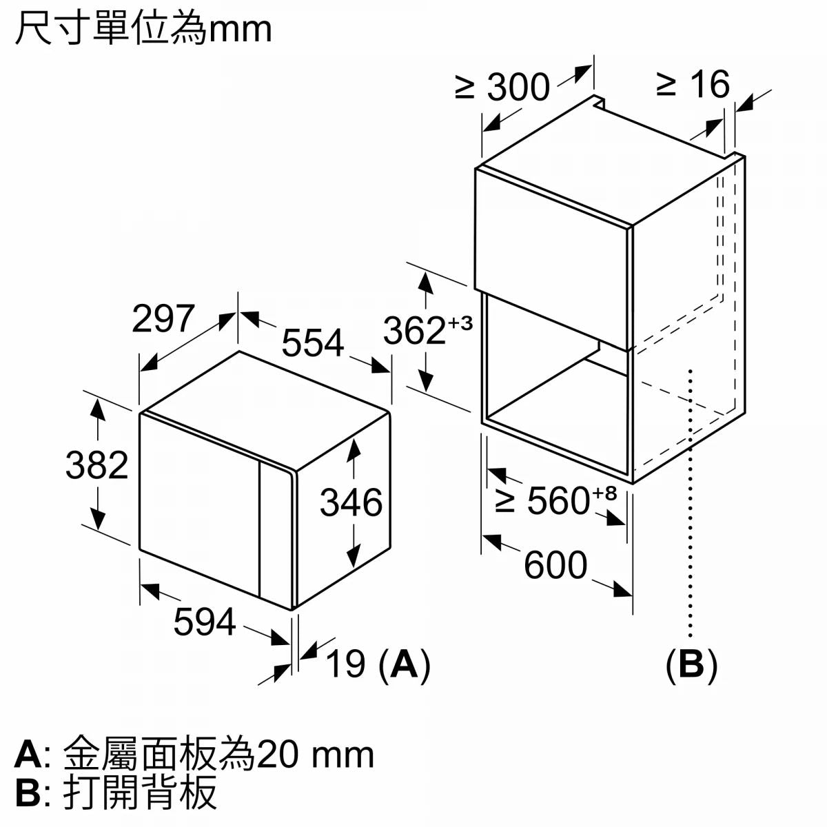 Siemens 西門子 BE525LMS0H 20公升 60厘米 嵌入式微波爐 - ShineCreation 創暉百貨